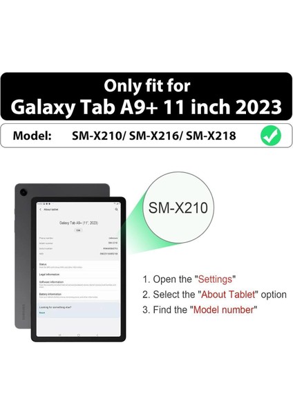 Samsung Galaxy Tab A9 Plus 11 Inç Tablet Uyumlu SM-X210 Tablet Kılıfı Askılı Defender Yüksek Koruma