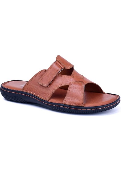 Çelık 0015KK Hakıkı Derı Cırtlı Terlık Taba