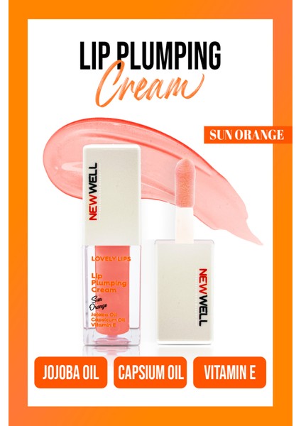 New Well Lip Plumping Cream Sun Orange  Dudak Dolgunlaştırıcı Krem 5 ml