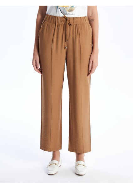 Lcwaıkıkı Classic Beli Lastikli Düz Geniş Paça Kadın Pantolon modelleri