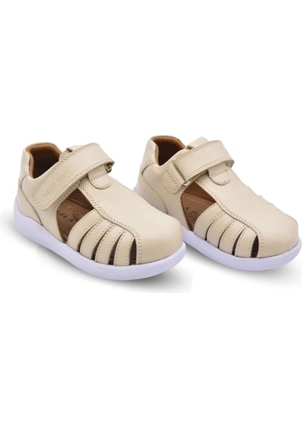 Winco Tek Cırtlı Deri Yumuşak Ilk Adım Sandaleti Bej fırsatları