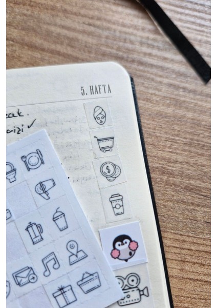 4 Parça 129 Adet Şeffaf Ikon Sticker Seti Bullet Journal Ajanda Günlük Planlayıcı Kare Sticker