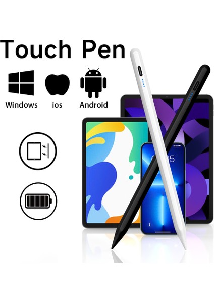 Xiaomi Huawei Samsung Apple Uyumlu Pencil Stylus Eğim Özellikli Şarj Göstergeli Çizim Kalemi