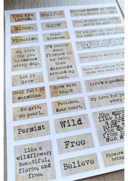 57 Adet Scrapbook Sticker Seti Yazı Cümle Kelime Vintage Bullet Journal Ajanda Laptop Sticker fırsatları