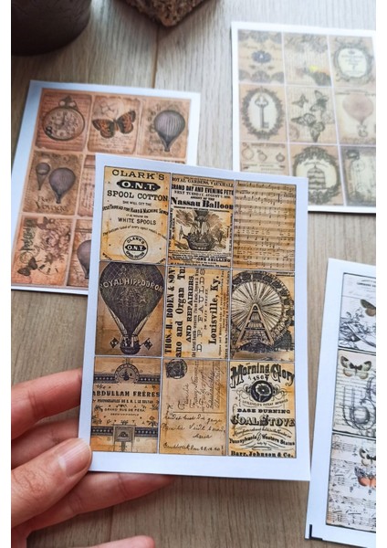 36 Adet 4 Parça Scrapbook Sticker Seti Bullet Journal Sticker Vintage Kare Sticker fırsatları