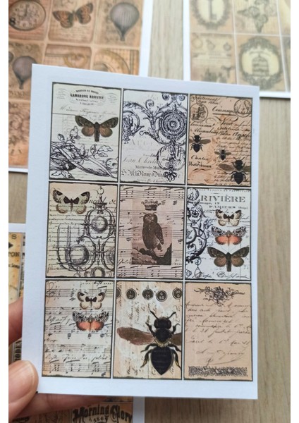 36 Adet 4 Parça Scrapbook Sticker Seti Bullet Journal Sticker Vintage Kare Sticker indirimleri