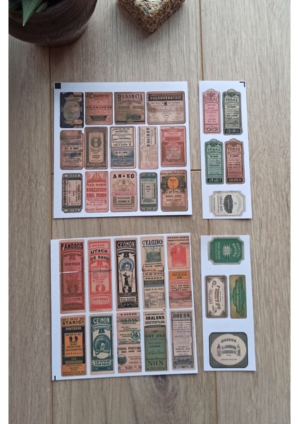 33 Adet 4 Parça Scrapbook Sticker Seti Bullet Journal Sticker Vintage Bilet Etiket Sticker
