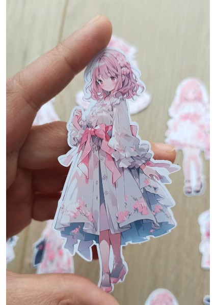 12 Adet Anime Girl Sevimli Kız Sticker Seti Bullet Journal Laptop Termos Scrapbook Kawaii fırsatları