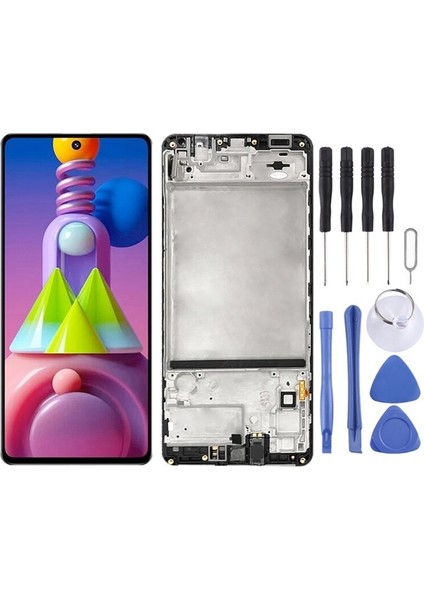 Samsung Galaxy M51 SM-M515 Sayısallaştırıcı Uyumlu LCD Ekran Çerçeveli Tam Montaj