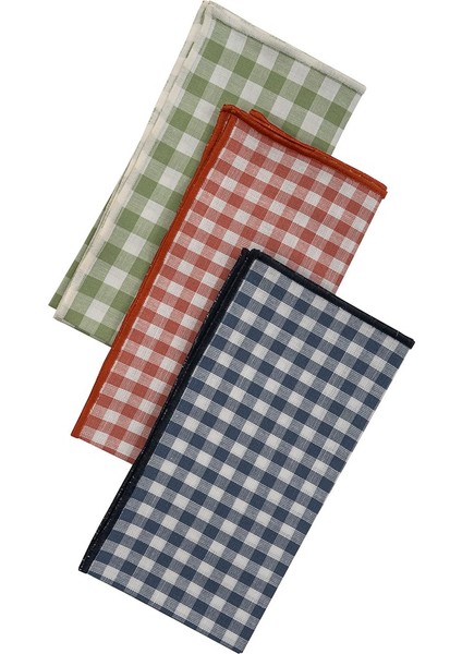 Lacivert Overloklu Mavi Pötikareli 4 Lü Peçete Seti modelleri