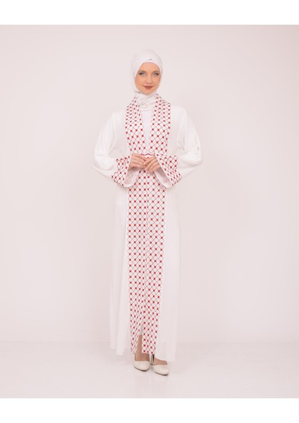 Geniş Kollu Filistinli Kefiye Nakışlı Kadın Geniş Abaya M-3xl C100034 fiyatları