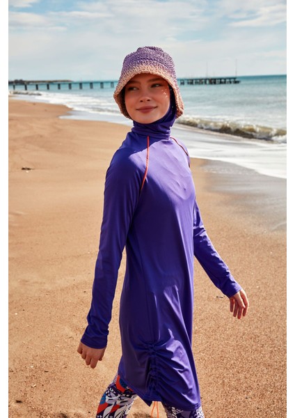 Likralı Mor Tam Kapalı Tesettür Mayo M2494 fiyatları