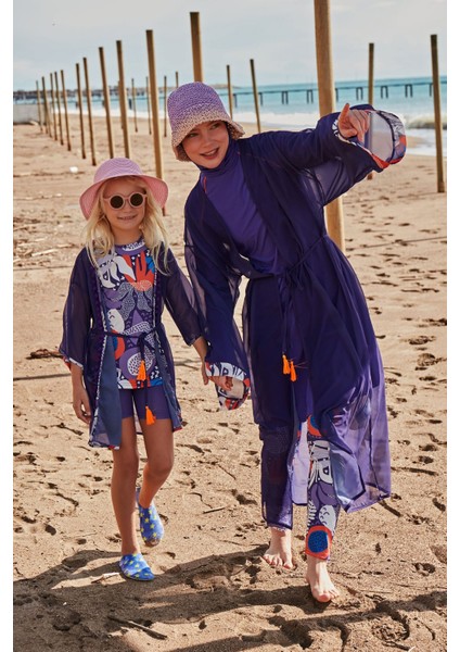 Likralı Mor Tam Kapalı Tesettür Mayo M2494 indirimleri