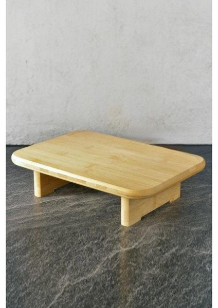 Bambu Tezgah Üstü Ayaklı Kesim Panosu Servis ve Sunum Tahtası 33 cm Kahverengi - THN76057 C1-1-18