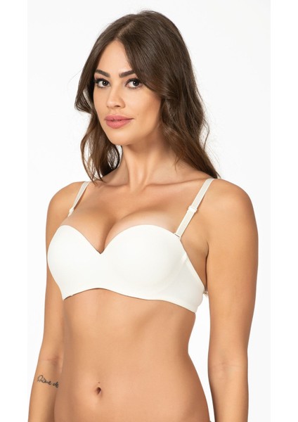 Kadın Ekru Balenli Destekli Straplez Sütyen 1110P fiyatları