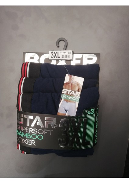 3lü Erkek Süpersoft Bambu Boxer