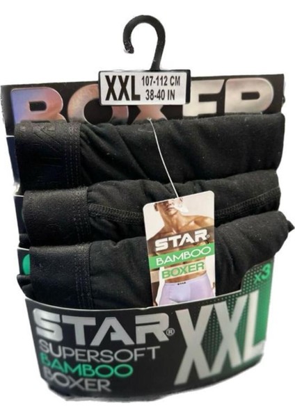 3 Lü Erkek Süpersoft Bambu Boxer