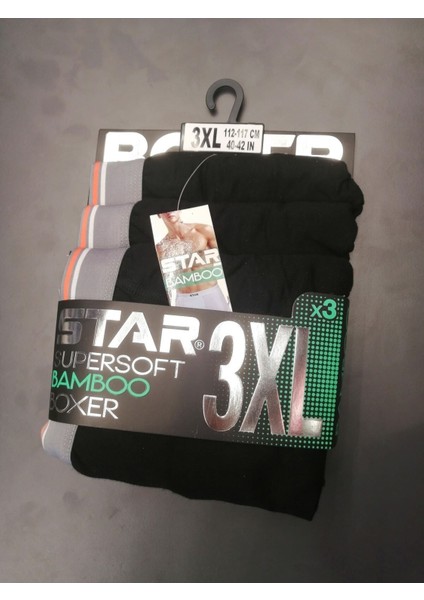 3 Lü Erkek Süpersoft Bambu Boxer