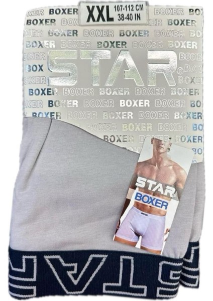 3 Lü Star Erkek Cotton Lycralı Boxer