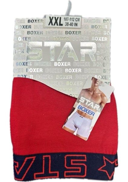 3 Lü Star Erkek Cotton Lycralı Boxer