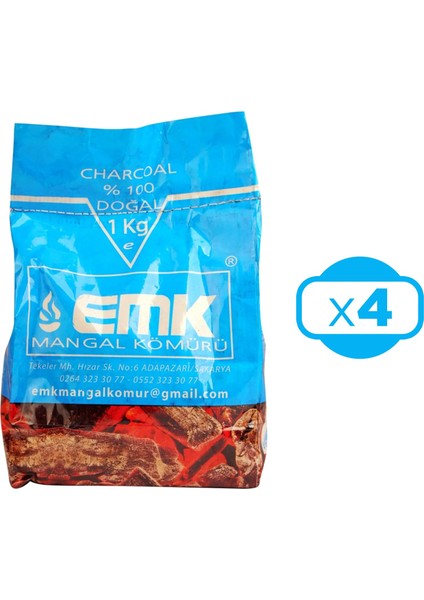 Mangal Kömürü 1 kg x 4 Adet
