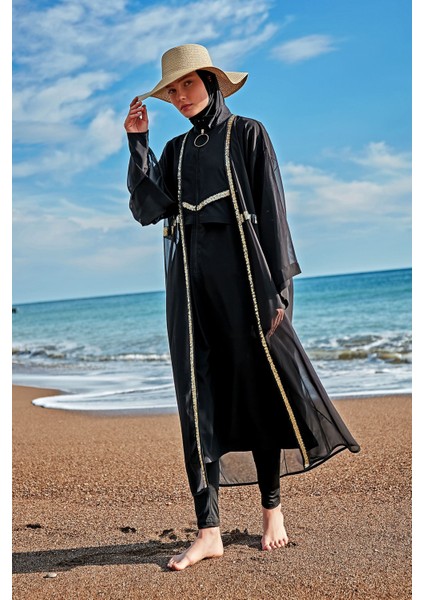 Paraşüt Siyah Tam Kapalı Tesettür Mayo M2410 indirimleri