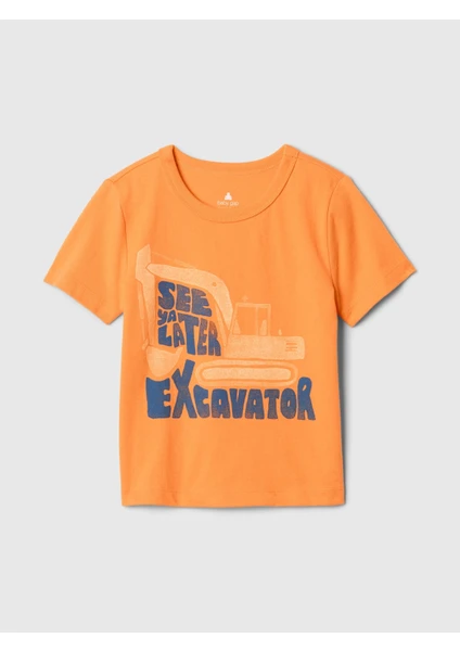 Erkek Bebek Turuncu Mix And Match Grafikli T-Shirt