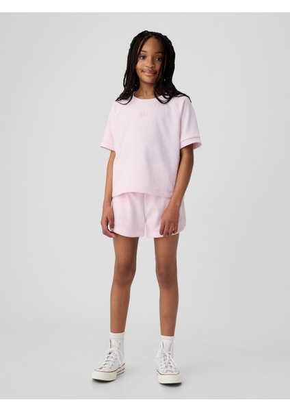 Kız Çocuk Pembe Mini Gap Logo Raglan Sweatshirt