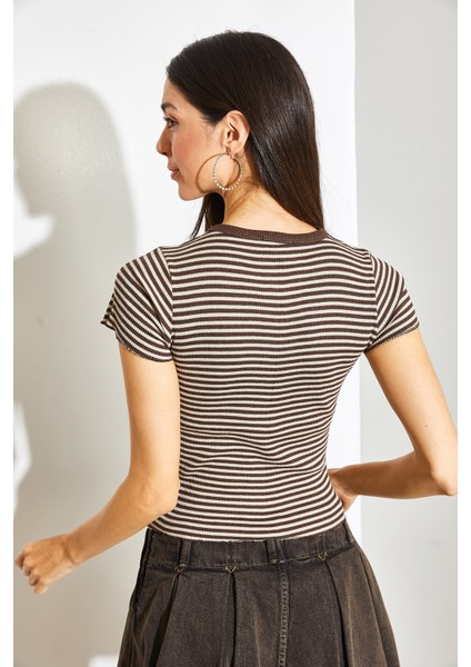 Kadın Çizgili Kaşkorse Bluz fırsatları