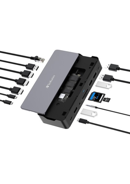 Verbatım 32173 - Usb-C Docking Station 15P With SSD Slot CS-15S