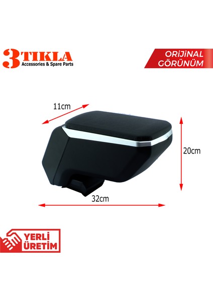 Renault Clio 5 2020 Premium Hq Lüks Delmesiz Çelik Ayaklı Siyah Kolçak
