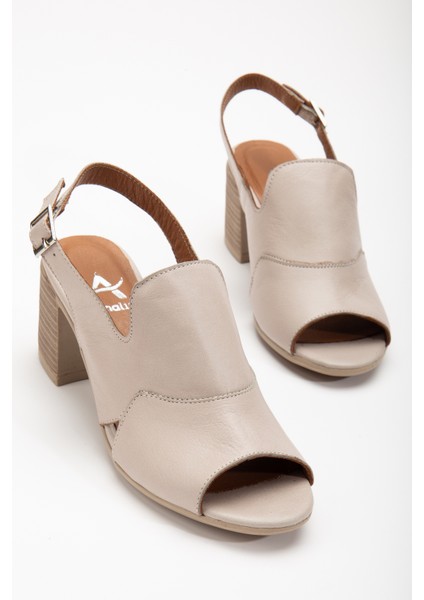 Kadın Deri Bilekten Bağlı Topuklu Sandalet 2745 Sandalet Sılvergrey 41 fiyatları