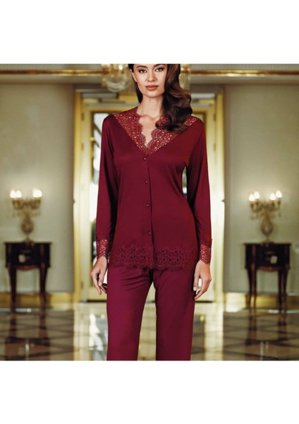 130 Kadın Penye Bordo 6'lı Kısa Gecelik & Sabahlık Gelin Takımı PRN-130 modelleri