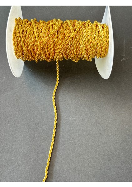 3 mm Altın Kaplama Burgu Zincir 1 Metre