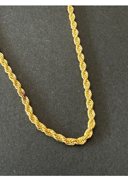 3 mm Altın Kaplama Burgu Zincir 1 Metre