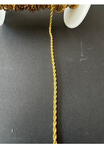 3 mm Altın Kaplama Burgu Zincir 1 Metre
