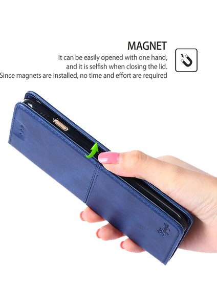 Xiaomi Poco F6 5g Folio Kılıf Kart Yuvaları ile Pu Deri Standı Manyetik Kapatma Telefon Kapağı-Mavi (Yurt Dışından) fiyatları