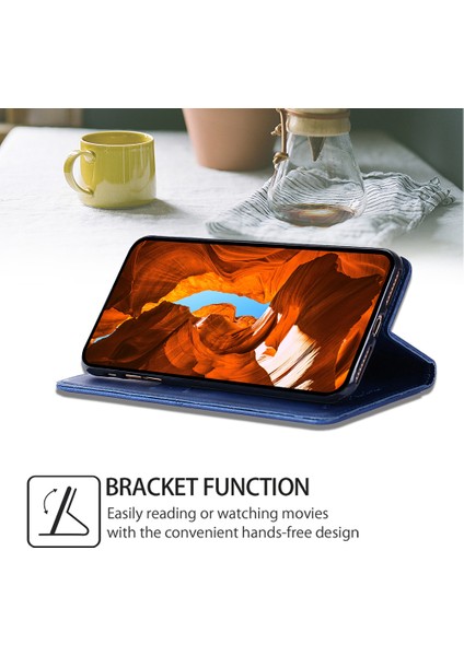 Xiaomi Poco F6 5g Folio Kılıf Kart Yuvaları ile Pu Deri Standı Manyetik Kapatma Telefon Kapağı-Mavi (Yurt Dışından) fırsatları