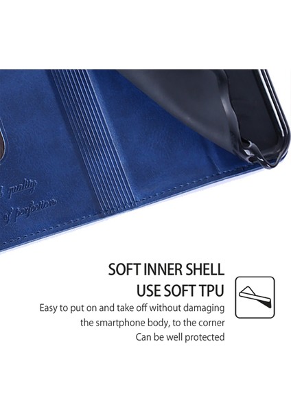 Xiaomi Poco F6 5g Folio Kılıf Kart Yuvaları ile Pu Deri Standı Manyetik Kapatma Telefon Kapağı-Mavi (Yurt Dışından) indirimleri