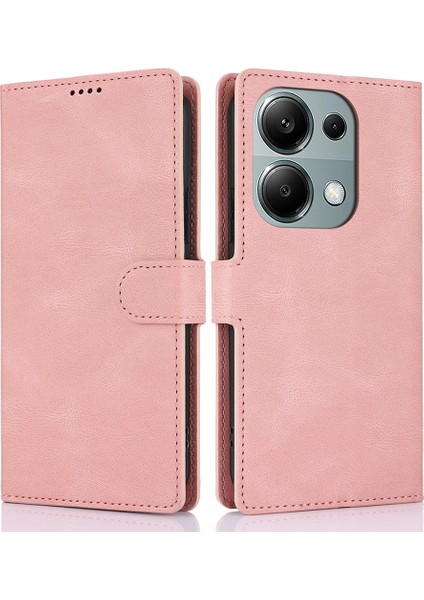 Xiaomi Redmi Note 13 Pro 5g Kılıfları Manyetik Toka Deri Cep Telefonu Kapağı-Pembe (Yurt Dışından)