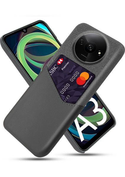 Xiaomi Poco C61 4g Koruyucu Kılıf Kart Yuvası Pu+Pc Telefon Kapağı-Gri (Yurt Dışından)
