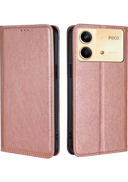 Xiaomi Redmi Note 13R Pro 5g Kılıf Cüzdan Deri Manyetik Kapak Mobil Aksesuarlar -Gül Altın Için (Yurt Dışından)