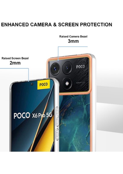 Xiaomi Poco X6 Pro 5g Tpu Kılıf Galvanik Kenar Telefon Kapağı-Yeşil Için (Yurt Dışından)