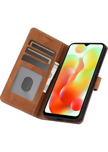 Xiaomi Redmi A3 Cep Telefonu Kılıfları Için Manyetik Toka Deri Stand Kapağı-Kahverengi (Yurt Dışından) fiyatları