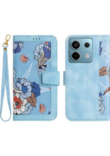 Xiaomi Redmi Note 13 Pro 5g Kılıf Çizilmez Pu Deri Telefon Kabuğu, Kart Tutuculu-Bebek Mavisi Için (Yurt Dışından)