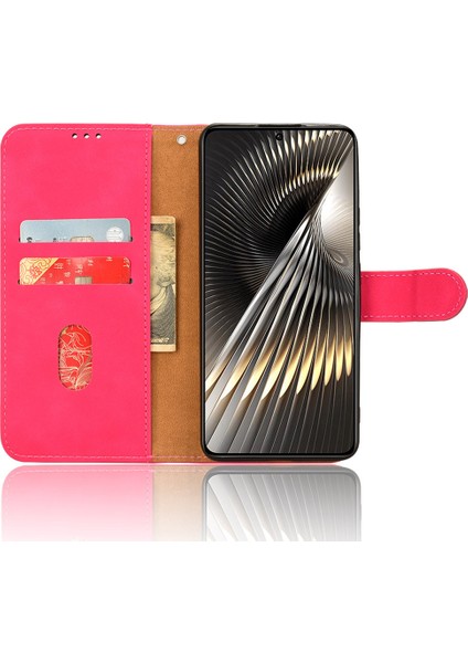 Xiaomi Poco F6 5g Kılıf Için Cilt Dokunmatik Duygu Deri Cüzdan Halkalı Telefon Kılıfı Kapak-Gül (Yurt Dışından)