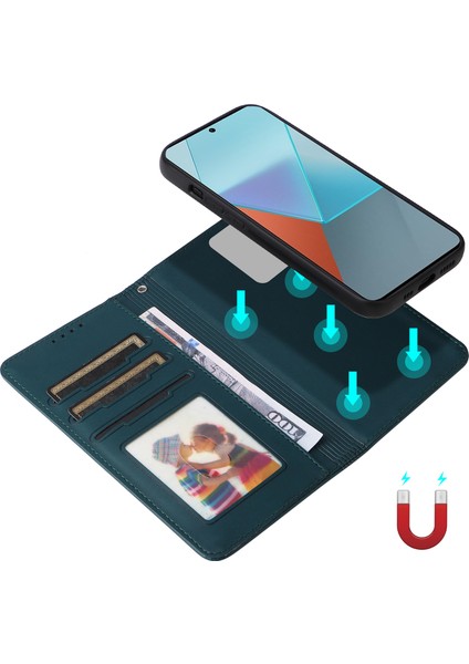 Xiaomi Redmi Note 13 Pro 5g Kılıfı Çıkarılabilir 2'si 1 Arada Pu Deri Telefon Kapağı-Mavi (Yurt Dışından) modelleri