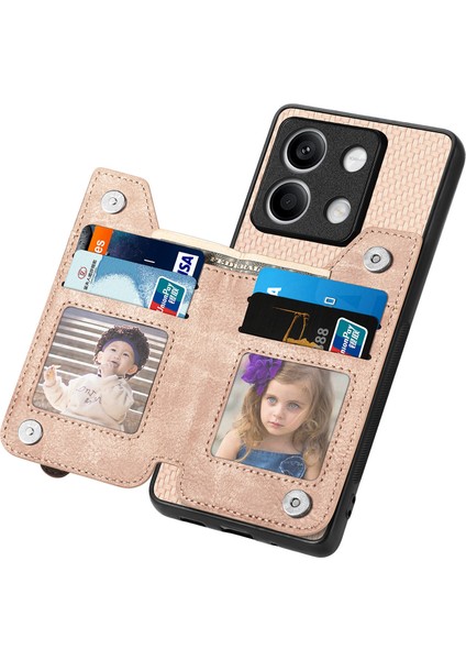 C1-04 Xiaomi Redmi Note 13 4g Cüzdan Kılıf Pu+Pc+Tpu Telefon Kılıfı Kickstand-Kayısı (Yurt Dışından) fırsatları