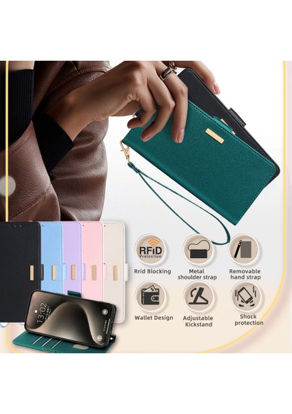 Xiaomi Redmi K60 Ultra Kılıf Cüzdan Standı Omuz Askılı Flip Telefon Kapağı-Yeşil (Yurt Dışından) modelleri