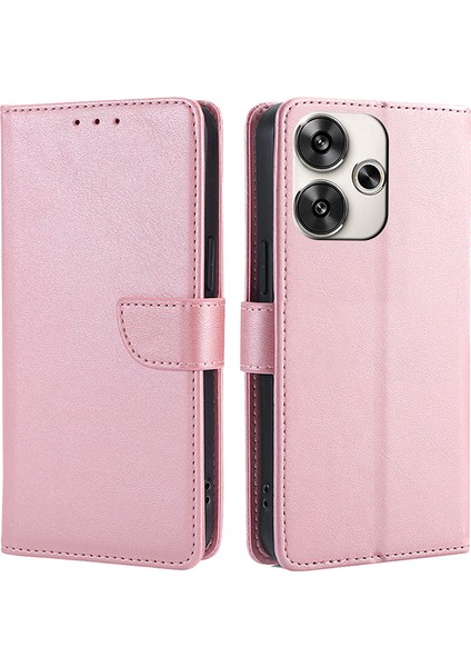 Xiaomi Poco F6 5g Deri Kılıf Cüzdan Cep Telefonu Kapağı -Gül Altın Için (Yurt Dışından)